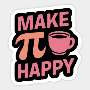 make pi coffee happy Sticker